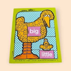 Vintage Sesame Street Big Bird And Little Bird Wood Puzzle 13 Pieces 1973